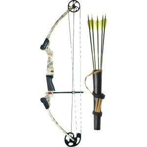 GENESIS BOW Youth Left Hand 35.5" Kit w/ Quiver, Arm Guard & Arrows - RealTree Edge