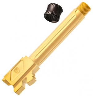 Fortis Manufacturing Glock Match Grade Barrel Threaded, 19 with Lone Rifling, Gold, FM-G19-TB-TiN
