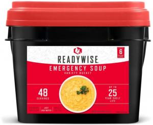 ReadyWise 48 Serving Emergency Soup Grab and Go Bucket, Black, 9 x 9 x 9, RW10-001