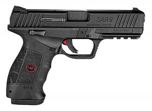 Sar USA SAR9CBL15L SAR9 Compact 9mm Luger 4 in 15+1 Black Black Steel Slide Black Interchangeable Backstrap Grip