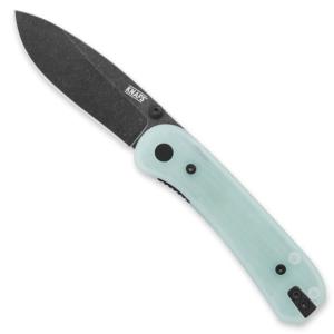 Knafs Lander 1 Pocket Contoured 2.75in Folding Knife, Micarta Handle, 14C28N Balde, Drop Point, Natural Jade/Black, KNAFS-00185