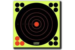 KAPOW OUTDOORS ADHESIVE REACTIVE 8" BULLS-EYE TARGET 15 PACK