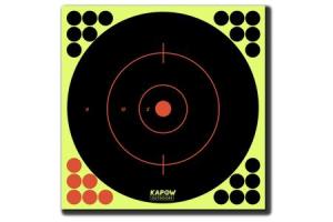 KAPOW OUTDOORS ADHESIVE REACTIVE 12" BULLS-EYE TARGET 10 PACK