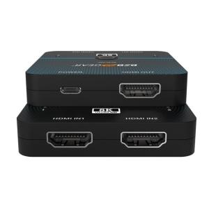 BZB Gear BZBGEAR 2x1 8K60 UHD Ultra-Slim HDMI 2.1 Switcher with EDID Management and Built-In Equalizer