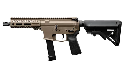 Angstadt Arms UDP-9 Billet Aluminum AR SBR - FDE | 9mm | 6" barrel | 5.5" M-LOK Rail | Magpul CTR Stock | Accepts Glock Mags