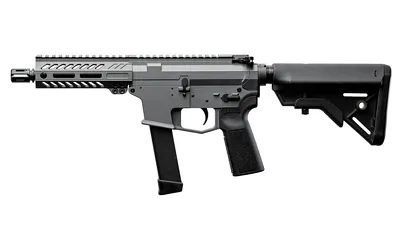Angstadt Arms UDP-9 Billet Aluminum AR SBR - Grey | 9mm | 6" barrel | 5.5" M-LOK Rail | Magpul CTR Stock | Accepts Glock Mags