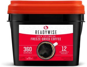 ReadyWise Freeze Dried Coffee Bucket, 360 Servings, RW01-360