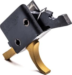 CMC Triggers GoldFinger AR-15/AR-10 Single Stage Small Pin Trigger, Curved, 3.5lb Pull Weight, Gold/ Black, 91501GF