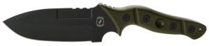 Sniper Bladeworks MAMU Fixed Blade Knife, 5.46in, 420HC Steel, Fixed Blade, OD Green Handle, Black, MAMUODGBLK