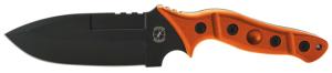 Sniper Bladeworks MAMU Fixed Blade Knife, 5.46in, 420HC Steel, Fixed Blade, Sniper Orange Handle, Black, MAMUORGBLK