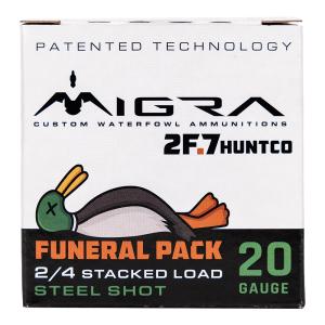 Migra Funeral Pack 20 Gauge Ammo 3" #2 and #4 Steel and Bismuth Shot 1 oz Box of 25 850060794674 Free Shipping with $100