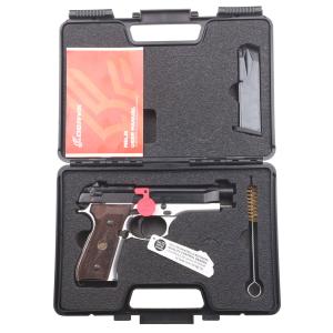 Derya Firearms MELIK9TTTR Melik Two Tone 9mm 17+1 4.90" Black Melotine Slide/ Silver Anodized Frame Dark Walnut Grip