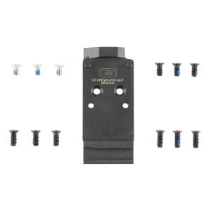 C&H Precision V4, Optic Mounting Plate, Steel Construction, GLOCK Dovetail, Fits Optic Ready CZ Shadow 2, Trijicon RMR/SRO, Holosun 407C/507C/507Comp/508T & C&H EDC-XL/Comp, Anodized Finish, Black CZ-SDW2-RSH-GDT-ST