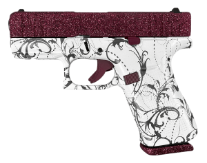 Glock PX4350204NBCP G43X MOS Sub-Compact Frame 9mm Luger 10+1 3.41" Black GMB Barrel  Black Cherry Glitter Cerakote Steel MOS Cut/Serrated Slide  Black & White Paisley Polymer Frame w/Picatinny Rail  Textured Polymer Grip  Ambidextrous