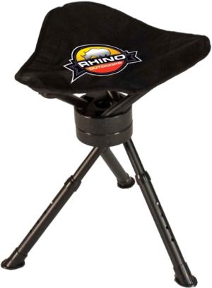 Rhino Blinds Hunting Swivel Stool w/ Adjustable Legs, 14-17in, Black, RC-829