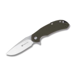 Steel Will Cutjack Folding Knife with OD Green FRN Handle and Satin Finish D2 Tool Steel 3" Clip Point Plain Edge Blade Model C22-1OD