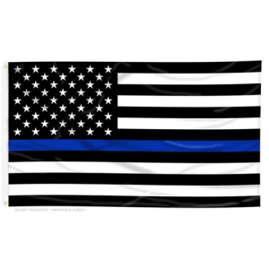 Thin Blue Line Flag with Grommets, 3 x 5 Ft-TBL-Flags