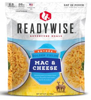 Wise Foods RW05-009 Outdoor Food Kit Golden Fields Mac and Cheese Cheesy Pasta 6 Per Case 2.5 Servings Outdoor Camping Pouches