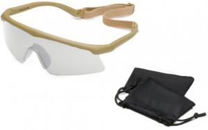 Revision Sawfly Ballistic Eyeshield Basic Kit - Clear Lens, Regular Tan Frame 400760605
