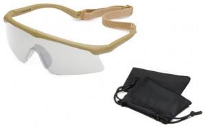 Revision Sawfly Ballistic Eyeshield Basic Kit - Clear Lens, Large Tan Frame 400760505