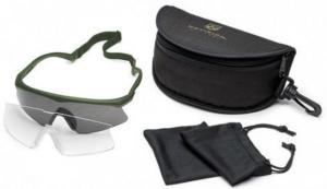 Revision Sawfly Ballistic Eyeshield Essential Kit - Regular Green Frame, Clear & Smoke Lenses 400760441