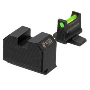 Night Fision Optic Height Fiber Sight Set, Smith & Wesson M&P 2.0 w/ RMR/507c/SRO, Green Front, Black, SAW-206-311-402-GFZX
