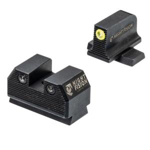 Night Fision Optics Ready Stealth Night Sight Set for Sig P365/P320/EPS w/Yellow Front Ring, Black, One Size, SIG-180-289-287-YGZG