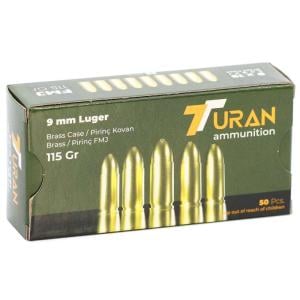 TURAN Ammo Range and Practice 9mm Luger 115 grain FMJ