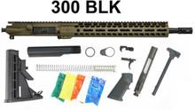 Ghost Firearms Rifle Build Kit - 16" 300 Blackout Barrel w/ 14" M-LOK Rail - Burnt Bronze