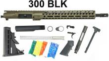 Ghost Firearms Rifle Build Kit - 16" 300 Blackout Barrel w/ 14" M-LOK Rail - FDE