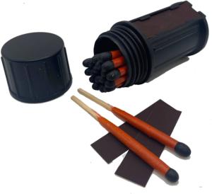 Black Beard Fire Stormproof Matches, Black/Yellow, One size only, BB-Mat