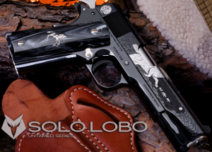 SK GUNS COLT 1911 GOVERNMENT SERIES 70 SOLO LOBO -.38 SUPER - 5" BARREL - BLUED/SILVER - LIMITED EDITION (Only 200 Made) - SKC-UT-LOBO-38