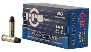 PPU PPH38SL Handgun 38 Special 158 Gr Lead Round Nose LRN 50 Bx/ 10 Cs