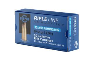 PPU PP22250 Standard Rifle 22-250 Remington 55 GR Soft Point (SP) 20 Bx/ 10 Cs