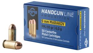 PPU PPH9MF Handgun 9x18 Makarov 93 Gr Full Metal Jacket FMJ 50 Bx/ 20 Cs