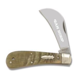 Marbles Hawkbill 4" with Ram Horn Handles and 440A Stainless Steel Plain Edge Blade Model MR364
