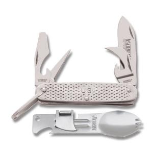 Marbles Camp Combo with Stainless Steel Handles and Spear Point Plain Edge Blades