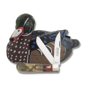 Marble's Wood Duck Trapper Collector Set 4.50" with Acrylic Handles and Stainless Steel Plain Edge Blades Model MR399