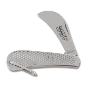 Marble’s G.I. Knife with Stainless Steel Handles and 440A Stainless Steel 3" Hawkbill Plain Edge Blade Model MR409