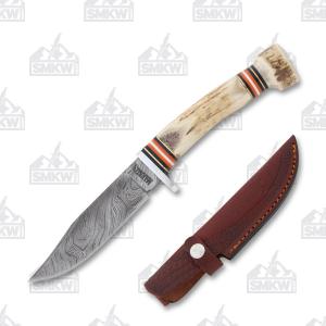 Marbles Stag Damascus Clip Point Skinner