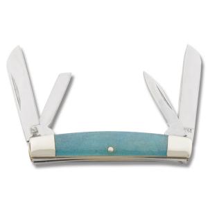 Rough Rider Little Heir Congress 2" with Turquoise Smooth Bone Handle and 440A Stainless Steel Plain Edge Blades Model RR1257
