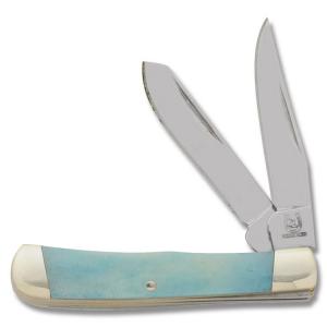 Rough Rider Little Lookout Trapper 2" Turquoise Smooth Bone Handle 440A Stainless Steel