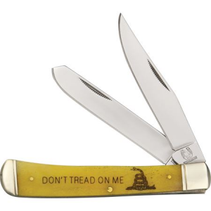 Rough Rider Knives 1381 Trapper Folding Pocket Knife with Yellow Bone Handle