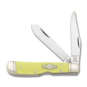 Rough Rider Lockback Trapper 4” with Glow Synthetic Handles and 440A Stainless Steel Plain Edge Blades Model RR1515