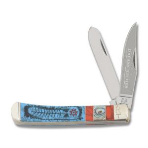 Rough Rider Dreamcatcher Trapper 4.125”” with Synthetic Handles and 440A Stainless Steel Plain Edge Blades Model RR1525
