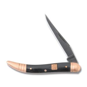 Rough Rider Copper Series Small Toothpick Black Smooth Bone Handles Stonewashed 440A Stainless Steel