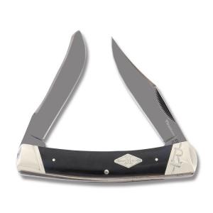 Rough Rider Titanium Series Moose 4.375” with Black Smooth Bone Handles and Titanium Coated 440A Stainless Steel Plain Edge Blades Model RR1775