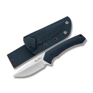 Rough Rider High Quality Small Tactical Fixed Blade with Black G10 Handles and 440A Stainless Steel 4" Drop Point Plain Edge Blades