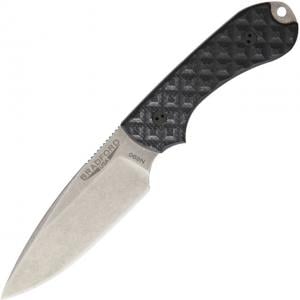 Bradford Knives Guardian3 EDC Black Fixed Blade Knife, 3.5in, Stonewash, Black, G10 Handle, 1123 3FE-001-N690