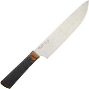 Ontario Knife Agilite Chef's Knife 2nd Fixed Blade Knife, 9.5in, Stainless Steel, Standard Edge, Satin, Black, Transparent Handle, 2520SEC